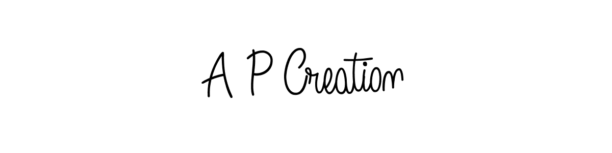 Create a beautiful signature design for name A P Creation. With this signature (Angelique-Rose-font-FFP) fonts, you can make a handwritten signature for free. A P Creation signature style 5 images and pictures png