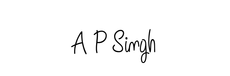 The best way (Angelique-Rose-font-FFP) to make a short signature is to pick only two or three words in your name. The name A P Singh include a total of six letters. For converting this name. A P Singh signature style 5 images and pictures png