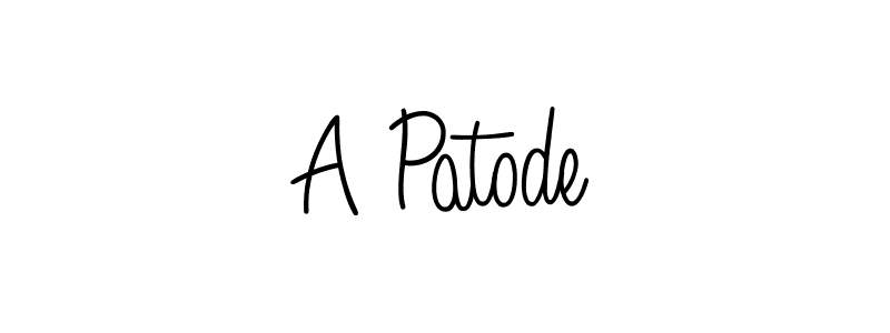 Design your own signature with our free online signature maker. With this signature software, you can create a handwritten (Angelique-Rose-font-FFP) signature for name A Patode. A Patode signature style 5 images and pictures png