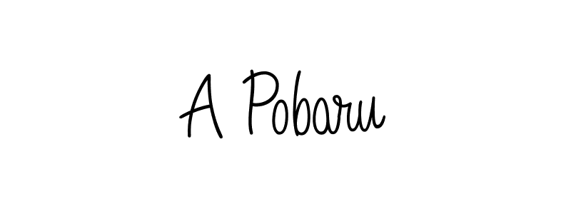 The best way (Angelique-Rose-font-FFP) to make a short signature is to pick only two or three words in your name. The name A Pobaru include a total of six letters. For converting this name. A Pobaru signature style 5 images and pictures png