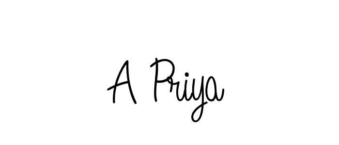 Also You can easily find your signature by using the search form. We will create A Priya name handwritten signature images for you free of cost using Angelique-Rose-font-FFP sign style. A Priya signature style 5 images and pictures png