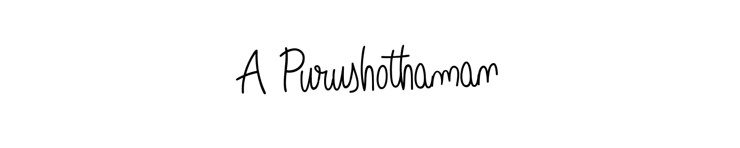 Make a beautiful signature design for name A Purushothaman. With this signature (Angelique-Rose-font-FFP) style, you can create a handwritten signature for free. A Purushothaman signature style 5 images and pictures png