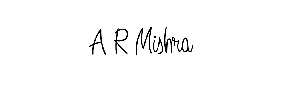 How to make A R Mishra name signature. Use Angelique-Rose-font-FFP style for creating short signs online. This is the latest handwritten sign. A R Mishra signature style 5 images and pictures png