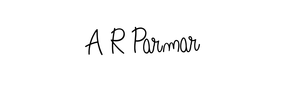 The best way (Angelique-Rose-font-FFP) to make a short signature is to pick only two or three words in your name. The name A R Parmar include a total of six letters. For converting this name. A R Parmar signature style 5 images and pictures png