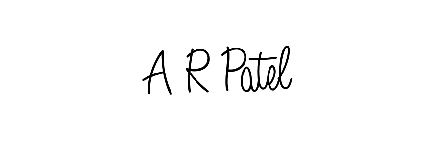 The best way (Angelique-Rose-font-FFP) to make a short signature is to pick only two or three words in your name. The name A R Patel include a total of six letters. For converting this name. A R Patel signature style 5 images and pictures png