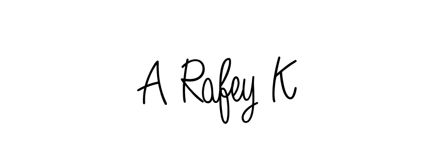 You should practise on your own different ways (Angelique-Rose-font-FFP) to write your name (A Rafey K) in signature. don't let someone else do it for you. A Rafey K signature style 5 images and pictures png