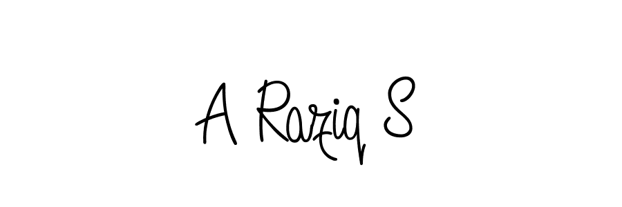 Use a signature maker to create a handwritten signature online. With this signature software, you can design (Angelique-Rose-font-FFP) your own signature for name A Raziq S. A Raziq S signature style 5 images and pictures png