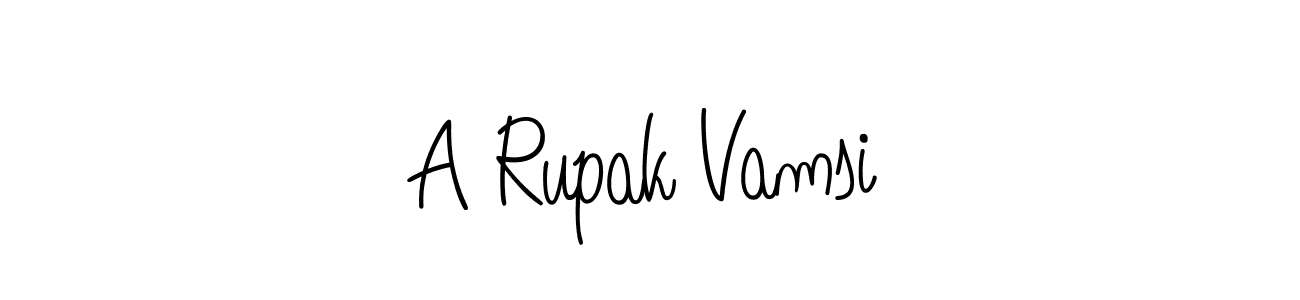 A Rupak Vamsi stylish signature style. Best Handwritten Sign (Angelique-Rose-font-FFP) for my name. Handwritten Signature Collection Ideas for my name A Rupak Vamsi. A Rupak Vamsi signature style 5 images and pictures png