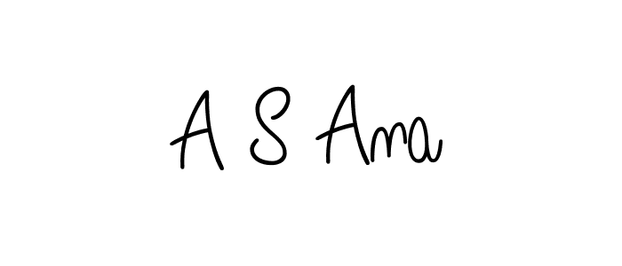 How to make A S Ana name signature. Use Angelique-Rose-font-FFP style for creating short signs online. This is the latest handwritten sign. A S Ana signature style 5 images and pictures png