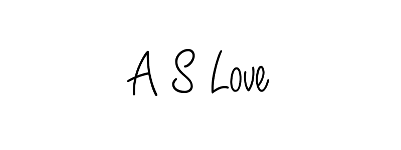 How to make A S Love name signature. Use Angelique-Rose-font-FFP style for creating short signs online. This is the latest handwritten sign. A S Love signature style 5 images and pictures png