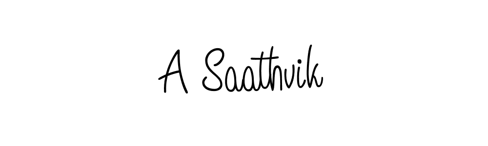 Make a beautiful signature design for name A Saathvik. With this signature (Angelique-Rose-font-FFP) style, you can create a handwritten signature for free. A Saathvik signature style 5 images and pictures png