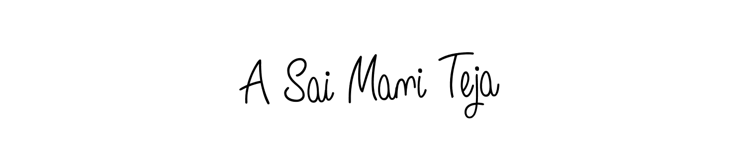 This is the best signature style for the A Sai Mani Teja name. Also you like these signature font (Angelique-Rose-font-FFP). Mix name signature. A Sai Mani Teja signature style 5 images and pictures png