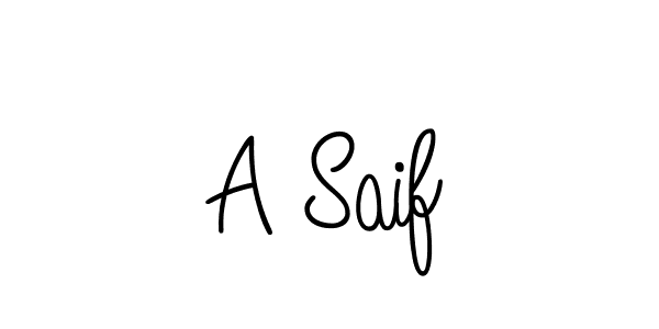 Make a beautiful signature design for name A Saif. With this signature (Angelique-Rose-font-FFP) style, you can create a handwritten signature for free. A Saif signature style 5 images and pictures png