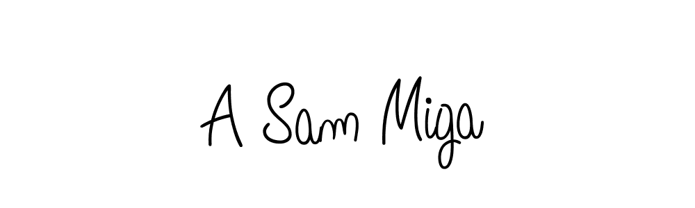 Use a signature maker to create a handwritten signature online. With this signature software, you can design (Angelique-Rose-font-FFP) your own signature for name A Sam Miga. A Sam Miga signature style 5 images and pictures png