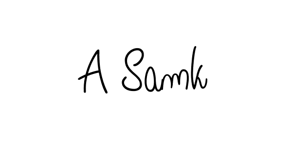 How to make A Samk name signature. Use Angelique-Rose-font-FFP style for creating short signs online. This is the latest handwritten sign. A Samk signature style 5 images and pictures png