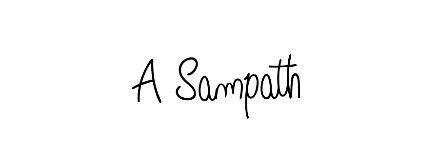 Make a beautiful signature design for name A Sampath. With this signature (Angelique-Rose-font-FFP) style, you can create a handwritten signature for free. A Sampath signature style 5 images and pictures png