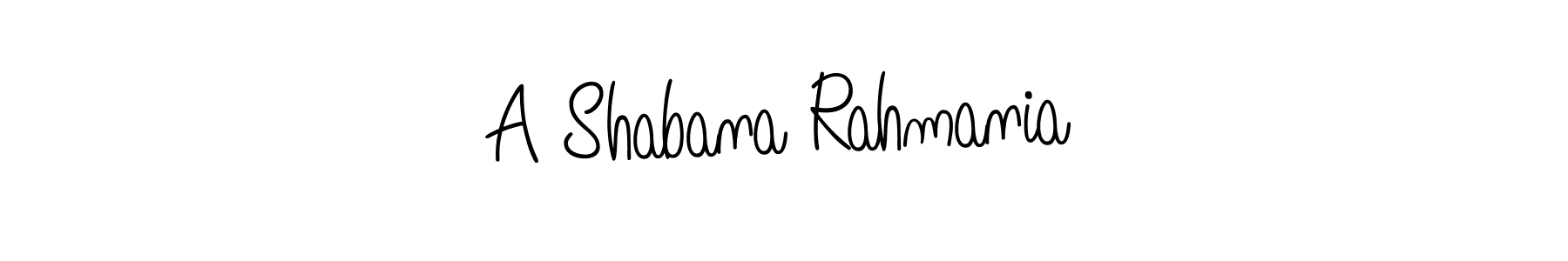 How to make A Shabana Rahmania name signature. Use Angelique-Rose-font-FFP style for creating short signs online. This is the latest handwritten sign. A Shabana Rahmania signature style 5 images and pictures png