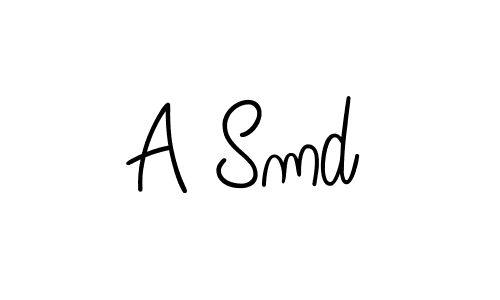 Use a signature maker to create a handwritten signature online. With this signature software, you can design (Angelique-Rose-font-FFP) your own signature for name A Smd. A Smd signature style 5 images and pictures png