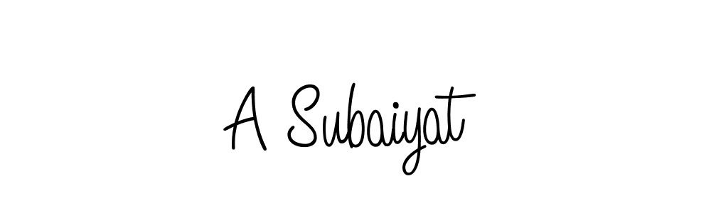 Create a beautiful signature design for name A Subaiyat. With this signature (Angelique-Rose-font-FFP) fonts, you can make a handwritten signature for free. A Subaiyat signature style 5 images and pictures png