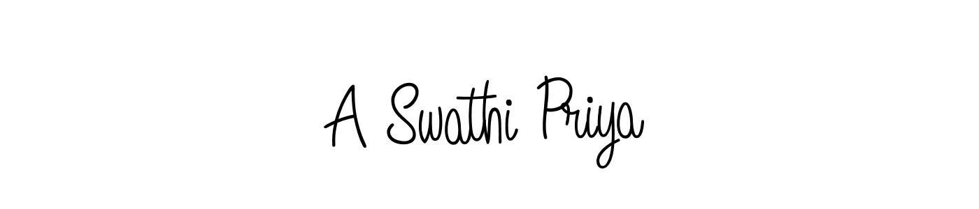 if you are searching for the best signature style for your name A Swathi Priya. so please give up your signature search. here we have designed multiple signature styles  using Angelique-Rose-font-FFP. A Swathi Priya signature style 5 images and pictures png