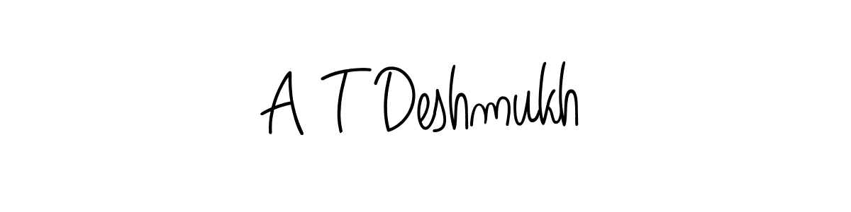 You should practise on your own different ways (Angelique-Rose-font-FFP) to write your name (A T Deshmukh) in signature. don't let someone else do it for you. A T Deshmukh signature style 5 images and pictures png