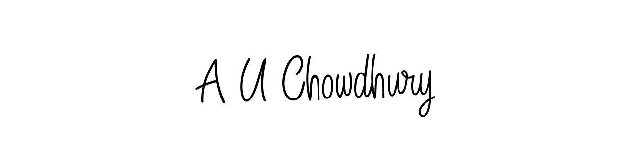 How to make A U Chowdhury name signature. Use Angelique-Rose-font-FFP style for creating short signs online. This is the latest handwritten sign. A U Chowdhury signature style 5 images and pictures png