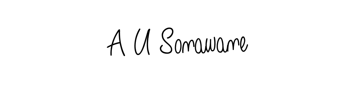 Design your own signature with our free online signature maker. With this signature software, you can create a handwritten (Angelique-Rose-font-FFP) signature for name A U Sonawane. A U Sonawane signature style 5 images and pictures png