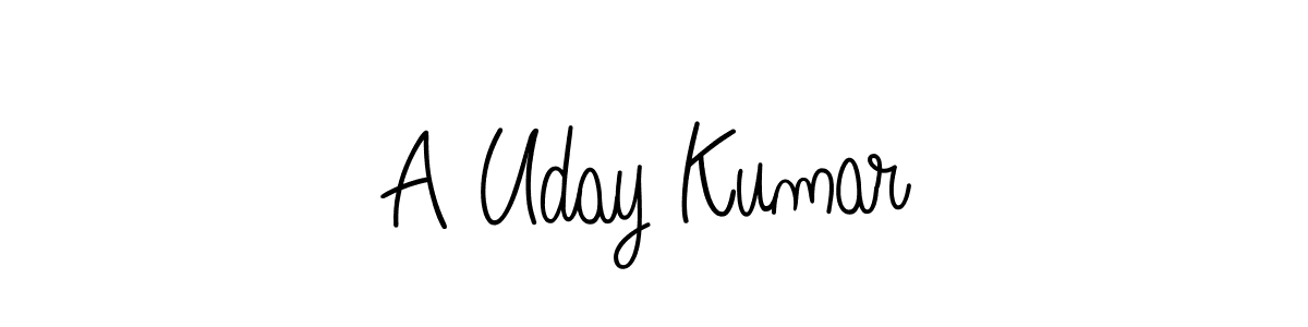 How to make A Uday Kumar name signature. Use Angelique-Rose-font-FFP style for creating short signs online. This is the latest handwritten sign. A Uday Kumar signature style 5 images and pictures png
