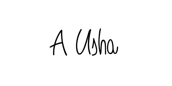 A Usha stylish signature style. Best Handwritten Sign (Angelique-Rose-font-FFP) for my name. Handwritten Signature Collection Ideas for my name A Usha. A Usha signature style 5 images and pictures png