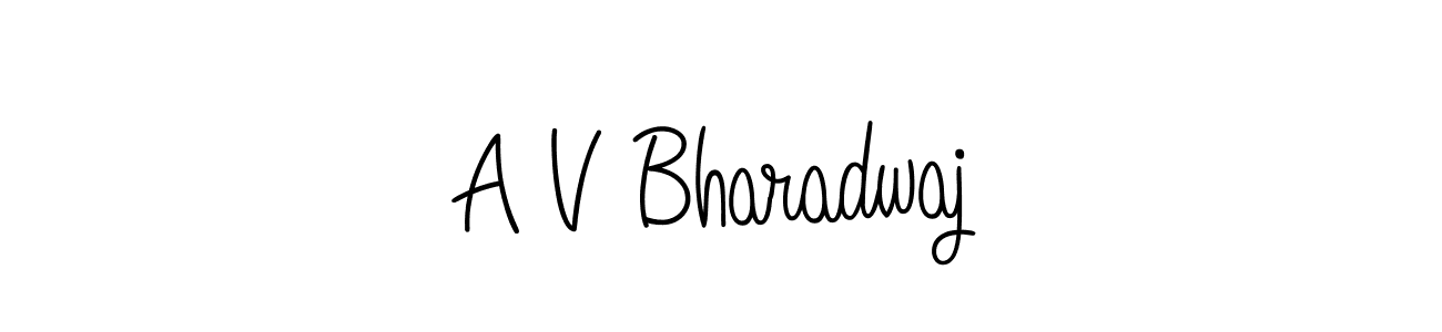 Make a beautiful signature design for name A V Bharadwaj. With this signature (Angelique-Rose-font-FFP) style, you can create a handwritten signature for free. A V Bharadwaj signature style 5 images and pictures png