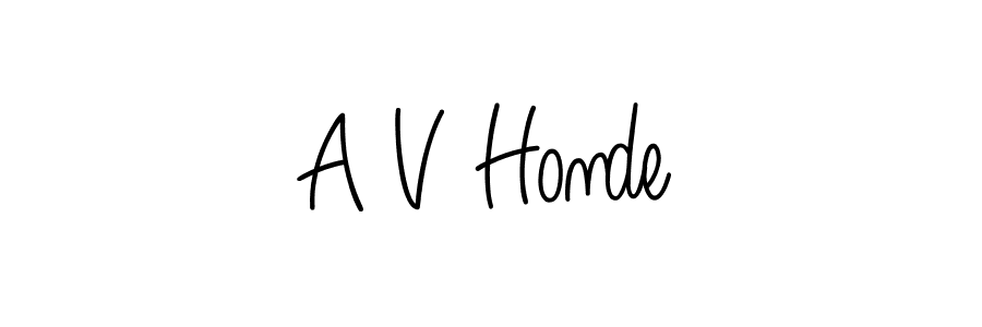 if you are searching for the best signature style for your name A V Honde. so please give up your signature search. here we have designed multiple signature styles  using Angelique-Rose-font-FFP. A V Honde signature style 5 images and pictures png