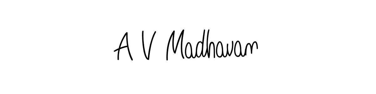 This is the best signature style for the A V Madhavan name. Also you like these signature font (Angelique-Rose-font-FFP). Mix name signature. A V Madhavan signature style 5 images and pictures png