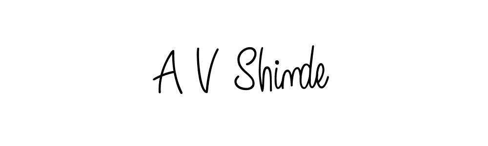 Make a beautiful signature design for name A V Shinde. With this signature (Angelique-Rose-font-FFP) style, you can create a handwritten signature for free. A V Shinde signature style 5 images and pictures png