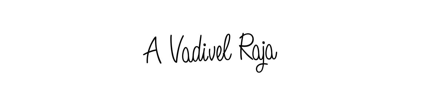 You should practise on your own different ways (Angelique-Rose-font-FFP) to write your name (A Vadivel Raja) in signature. don't let someone else do it for you. A Vadivel Raja signature style 5 images and pictures png
