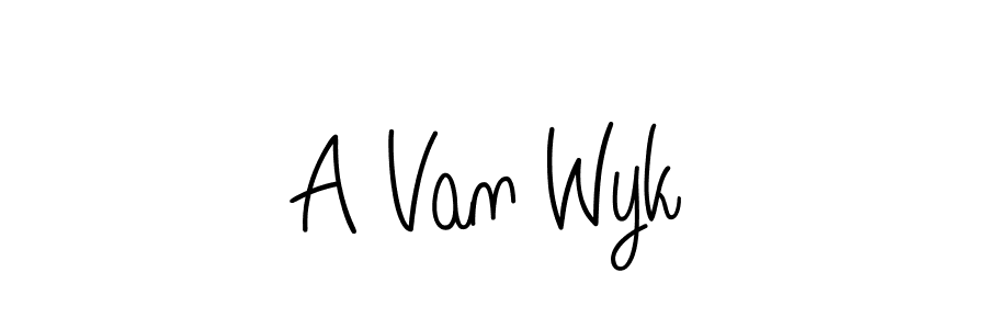 You should practise on your own different ways (Angelique-Rose-font-FFP) to write your name (A Van Wyk) in signature. don't let someone else do it for you. A Van Wyk signature style 5 images and pictures png