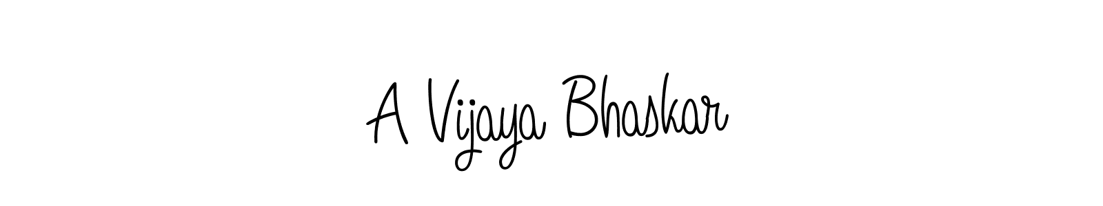 Make a beautiful signature design for name A Vijaya Bhaskar. With this signature (Angelique-Rose-font-FFP) style, you can create a handwritten signature for free. A Vijaya Bhaskar signature style 5 images and pictures png