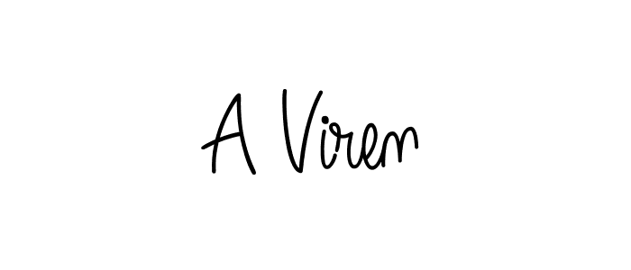 How to make A Viren name signature. Use Angelique-Rose-font-FFP style for creating short signs online. This is the latest handwritten sign. A Viren signature style 5 images and pictures png