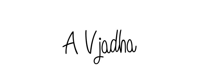 Make a beautiful signature design for name A Vjadha. With this signature (Angelique-Rose-font-FFP) style, you can create a handwritten signature for free. A Vjadha signature style 5 images and pictures png