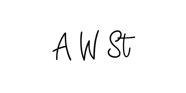 if you are searching for the best signature style for your name A W St. so please give up your signature search. here we have designed multiple signature styles  using Angelique-Rose-font-FFP. A W St signature style 5 images and pictures png