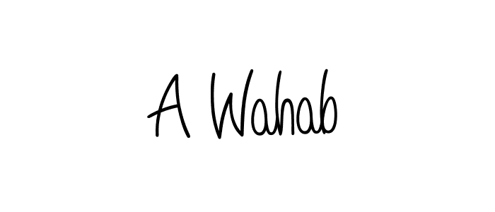 Create a beautiful signature design for name A Wahab. With this signature (Angelique-Rose-font-FFP) fonts, you can make a handwritten signature for free. A Wahab signature style 5 images and pictures png