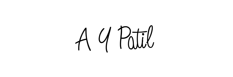 How to make A Y Patil name signature. Use Angelique-Rose-font-FFP style for creating short signs online. This is the latest handwritten sign. A Y Patil signature style 5 images and pictures png