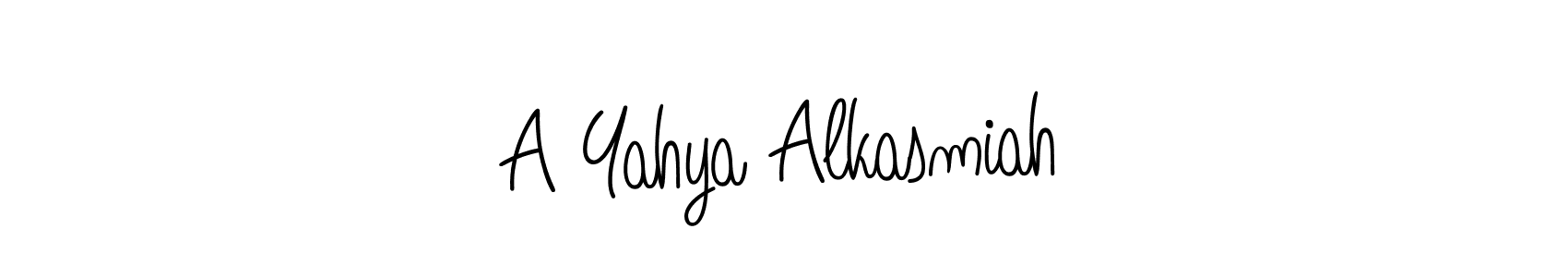Use a signature maker to create a handwritten signature online. With this signature software, you can design (Angelique-Rose-font-FFP) your own signature for name A Yahya Alkasmiah. A Yahya Alkasmiah signature style 5 images and pictures png
