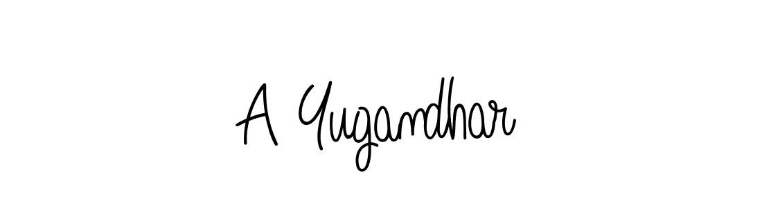 How to make A Yugandhar name signature. Use Angelique-Rose-font-FFP style for creating short signs online. This is the latest handwritten sign. A Yugandhar signature style 5 images and pictures png