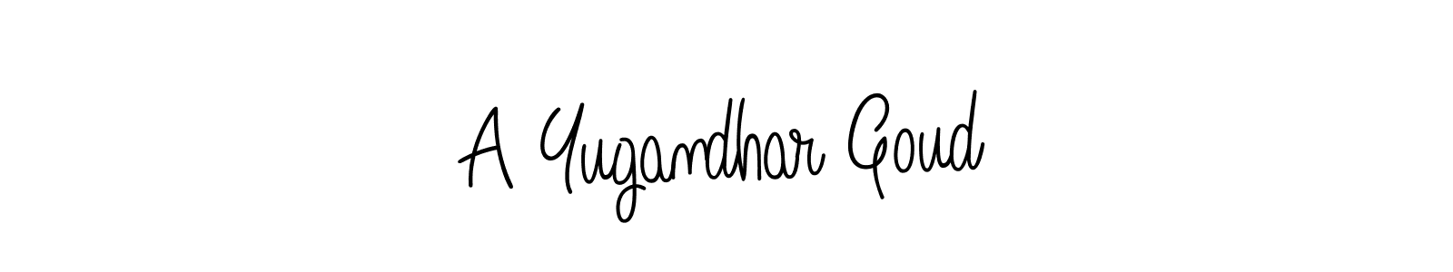 A Yugandhar Goud stylish signature style. Best Handwritten Sign (Angelique-Rose-font-FFP) for my name. Handwritten Signature Collection Ideas for my name A Yugandhar Goud. A Yugandhar Goud signature style 5 images and pictures png
