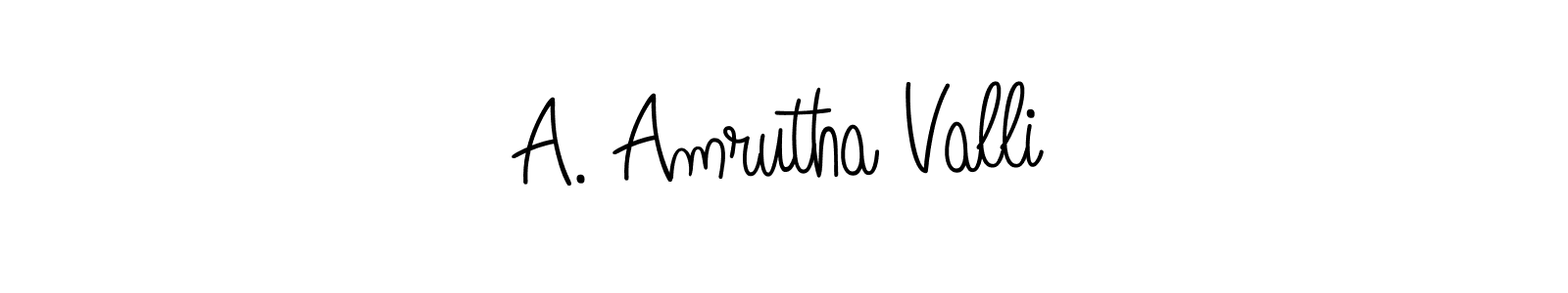 if you are searching for the best signature style for your name A. Amrutha Valli. so please give up your signature search. here we have designed multiple signature styles  using Angelique-Rose-font-FFP. A. Amrutha Valli signature style 5 images and pictures png