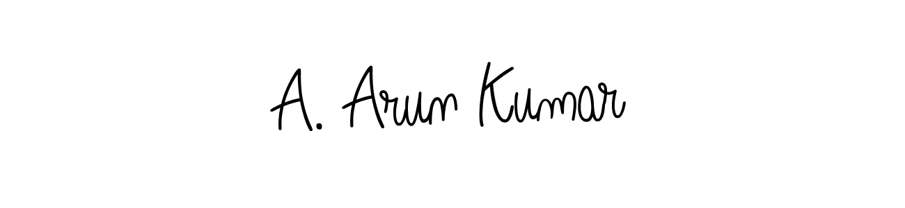 You should practise on your own different ways (Angelique-Rose-font-FFP) to write your name (A. Arun Kumar) in signature. don't let someone else do it for you. A. Arun Kumar signature style 5 images and pictures png