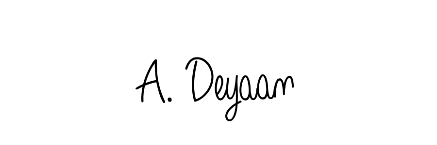 Use a signature maker to create a handwritten signature online. With this signature software, you can design (Angelique-Rose-font-FFP) your own signature for name A. Deyaan. A. Deyaan signature style 5 images and pictures png