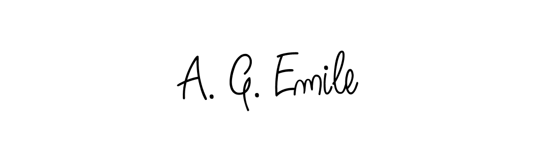 How to make A. G. Emile name signature. Use Angelique-Rose-font-FFP style for creating short signs online. This is the latest handwritten sign. A. G. Emile signature style 5 images and pictures png
