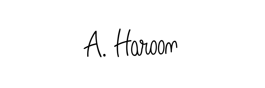 How to make A. Haroon name signature. Use Angelique-Rose-font-FFP style for creating short signs online. This is the latest handwritten sign. A. Haroon signature style 5 images and pictures png