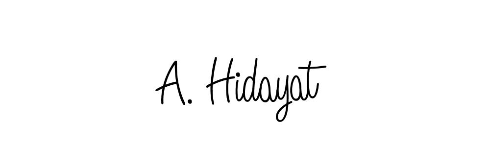 You should practise on your own different ways (Angelique-Rose-font-FFP) to write your name (A. Hidayat) in signature. don't let someone else do it for you. A. Hidayat signature style 5 images and pictures png